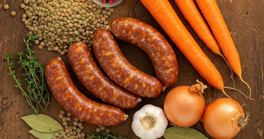 recette lentilles saucisses