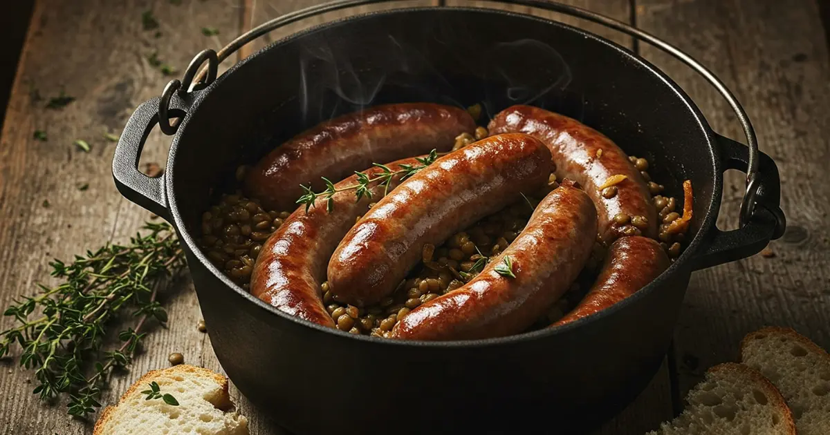 recette lentilles saucisses